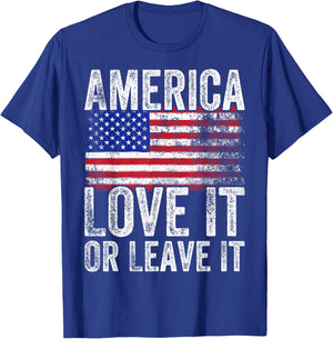 America Love It Or Leave It America Themed Patriotic T-Shirt - T-Shirt | Royal