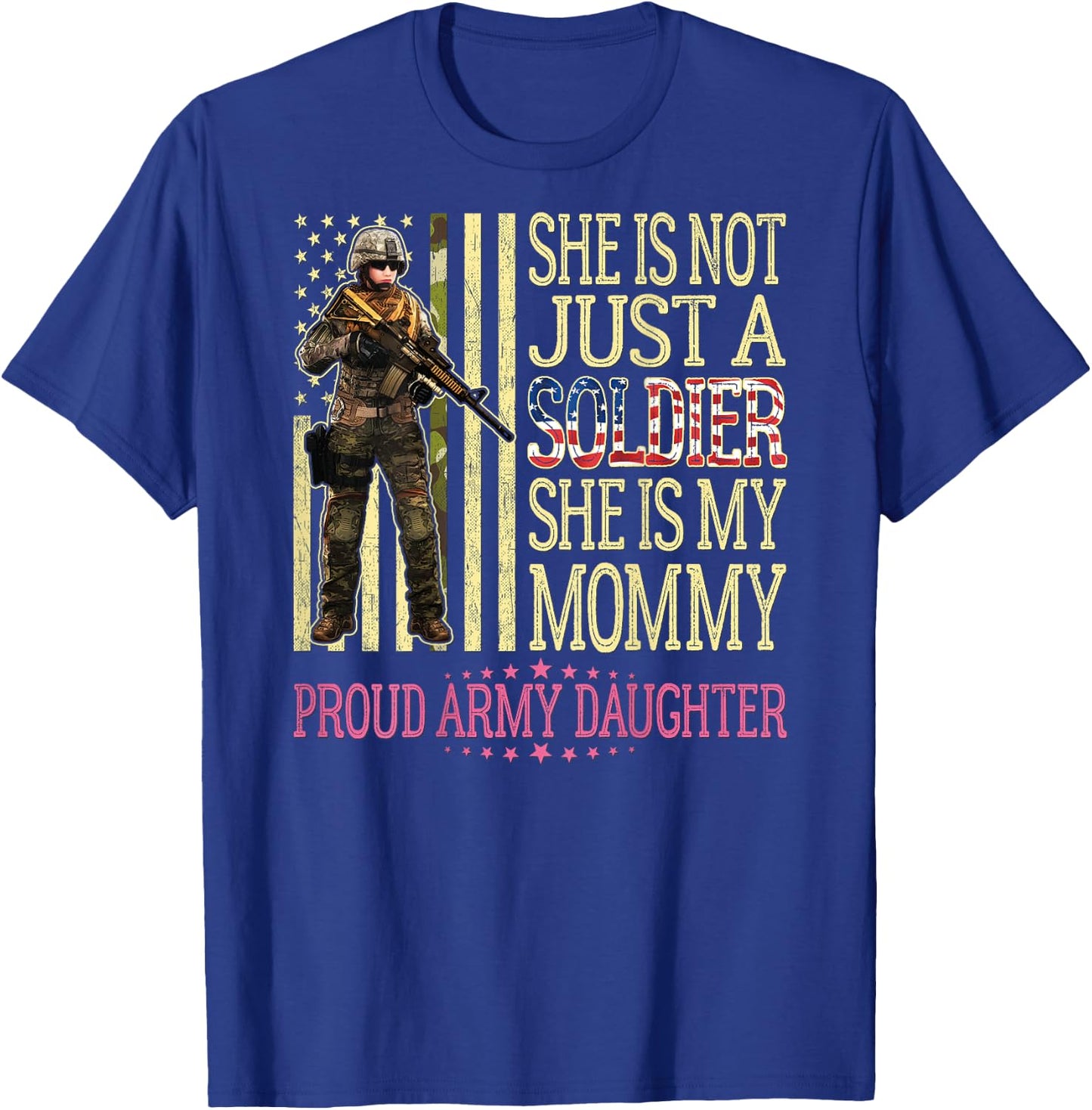 My Mommy Is My Soldier Hero - Proud Army Daughter Child Gift T-Shirt - T-Shirt | Royal