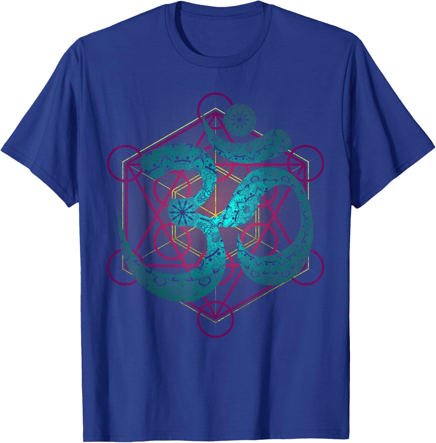 Om sign from Buddhism sacred geometry with Mandala Yoga Goa T-Shirt - T-Shirt | Royal