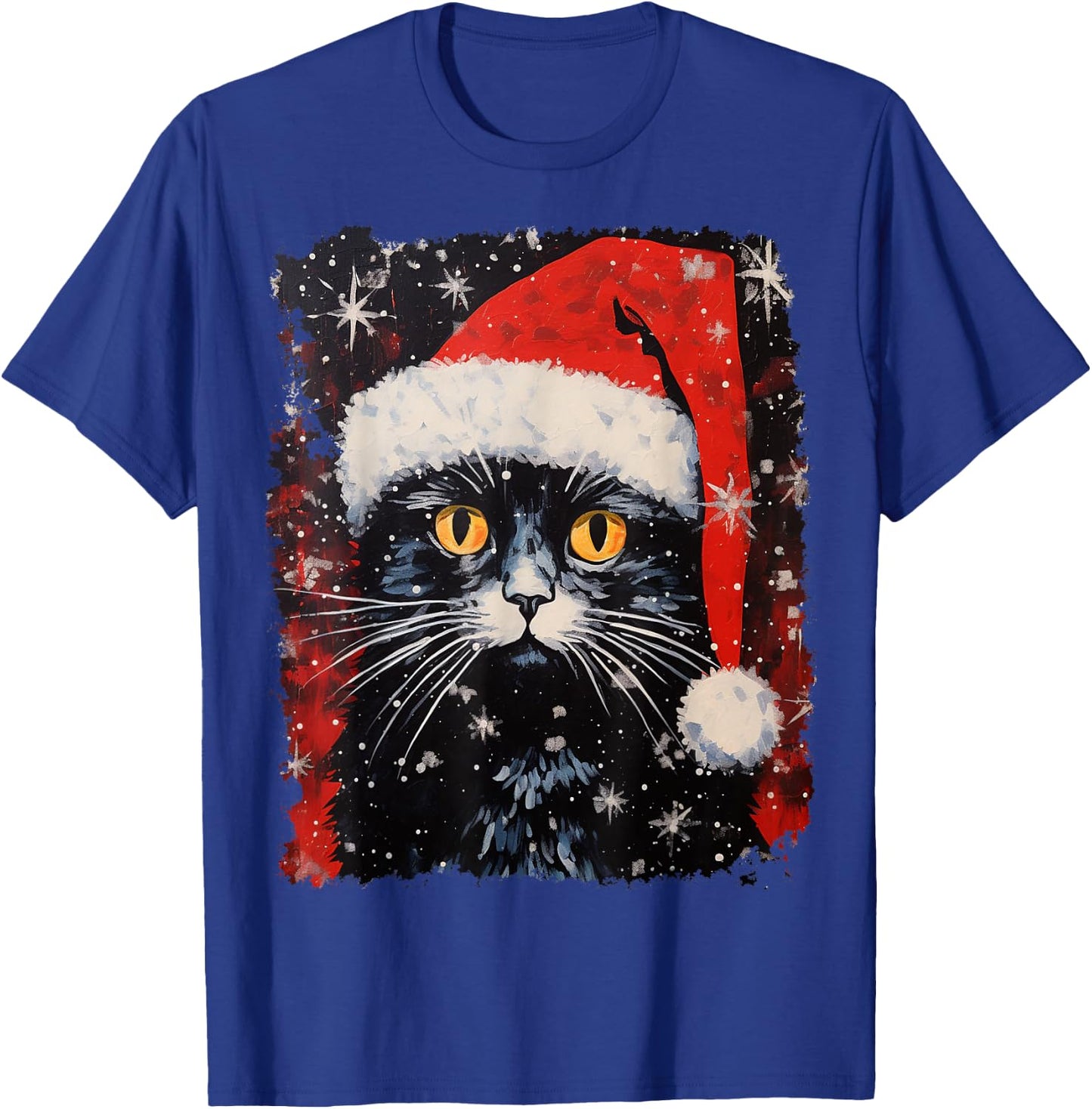 Christmas Black Cat T-Shirt - T-Shirt | Royal