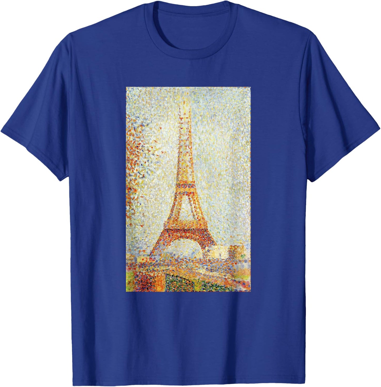 Eiffel Tower Georges Seurat Art Pointillism Impressionism T-Shirt - T-Shirt | Royal