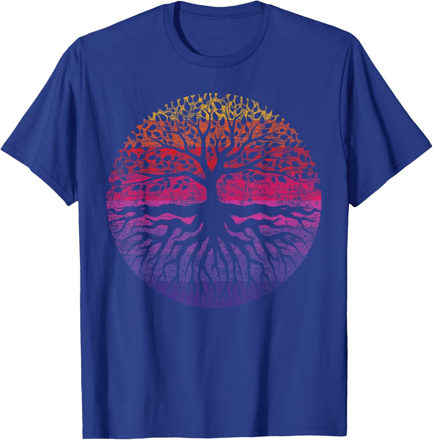 Nature Spirituality Hippie Colourful Tree Forest T-Shirt - T-Shirt | Royal