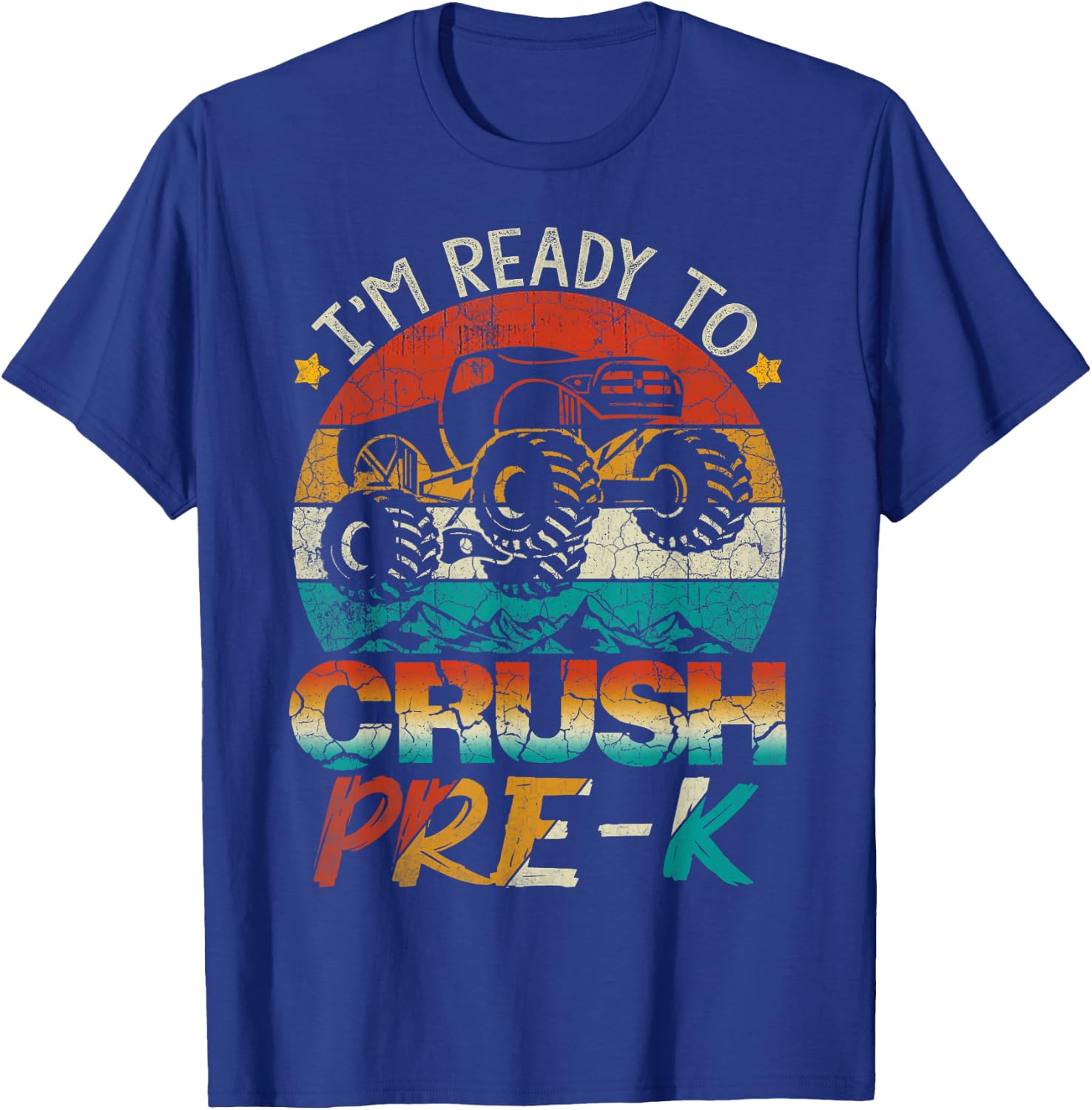 I'm Ready To Crush Pre-K Monster Truck Vintage Boys Gift T-Shirt - T-Shirt | Royal