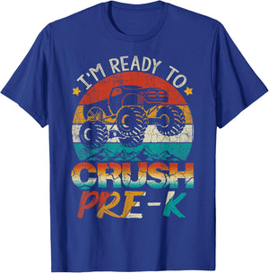 I'm Ready To Crush Pre-K Monster Truck Vintage Boys Gift T-Shirt - T-Shirt | Royal