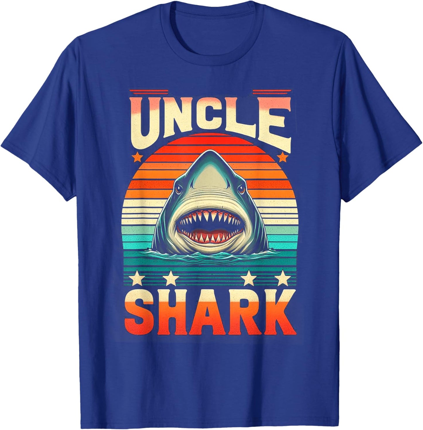 Uncle Shark Funny Shark family shark T-Shirt - T-Shirt | Royal