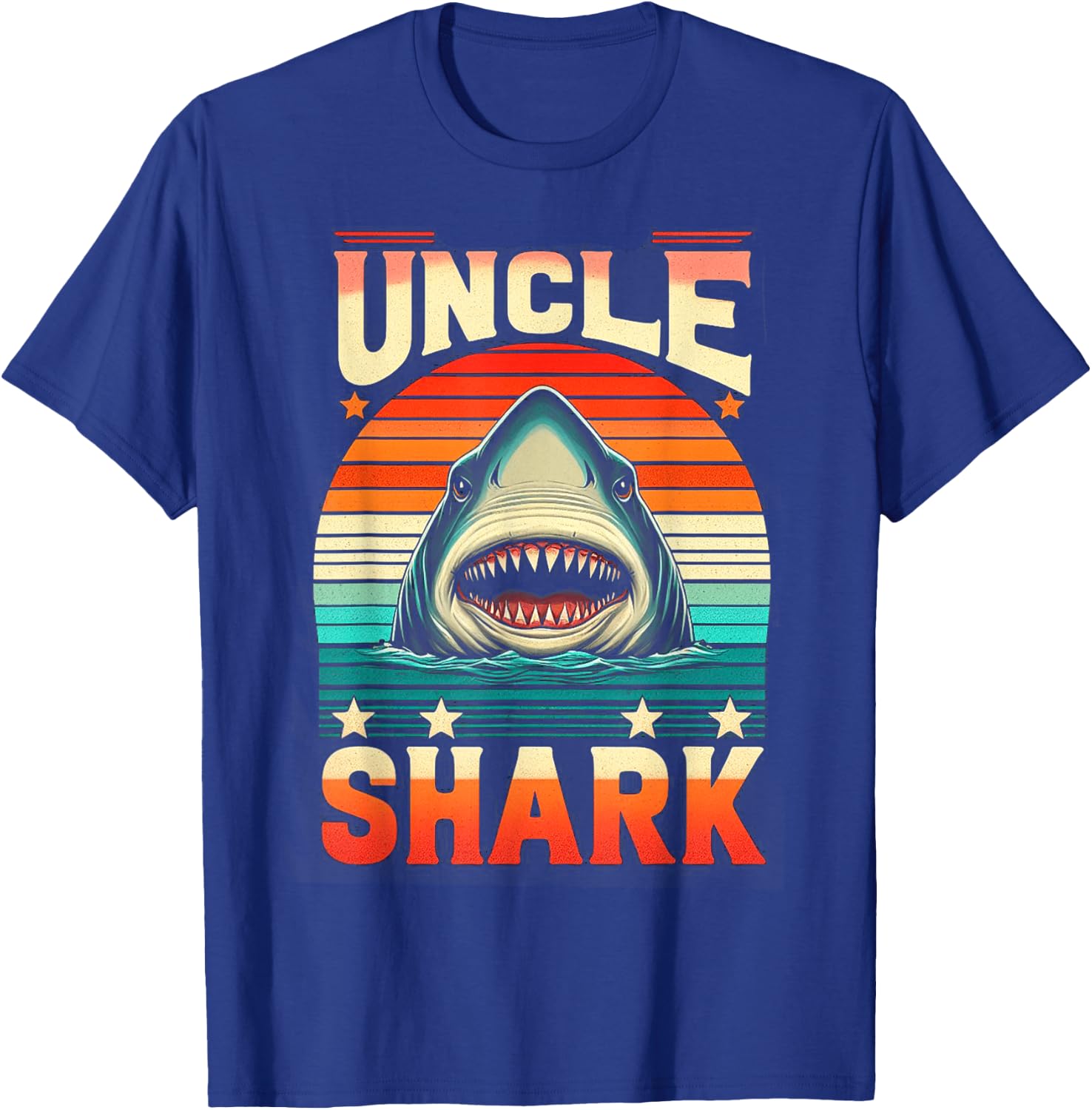 Uncle Shark Funny Shark family shark T-Shirt - T-Shirt | Royal