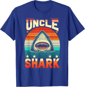 Uncle Shark Funny Shark family shark T-Shirt - T-Shirt | Royal