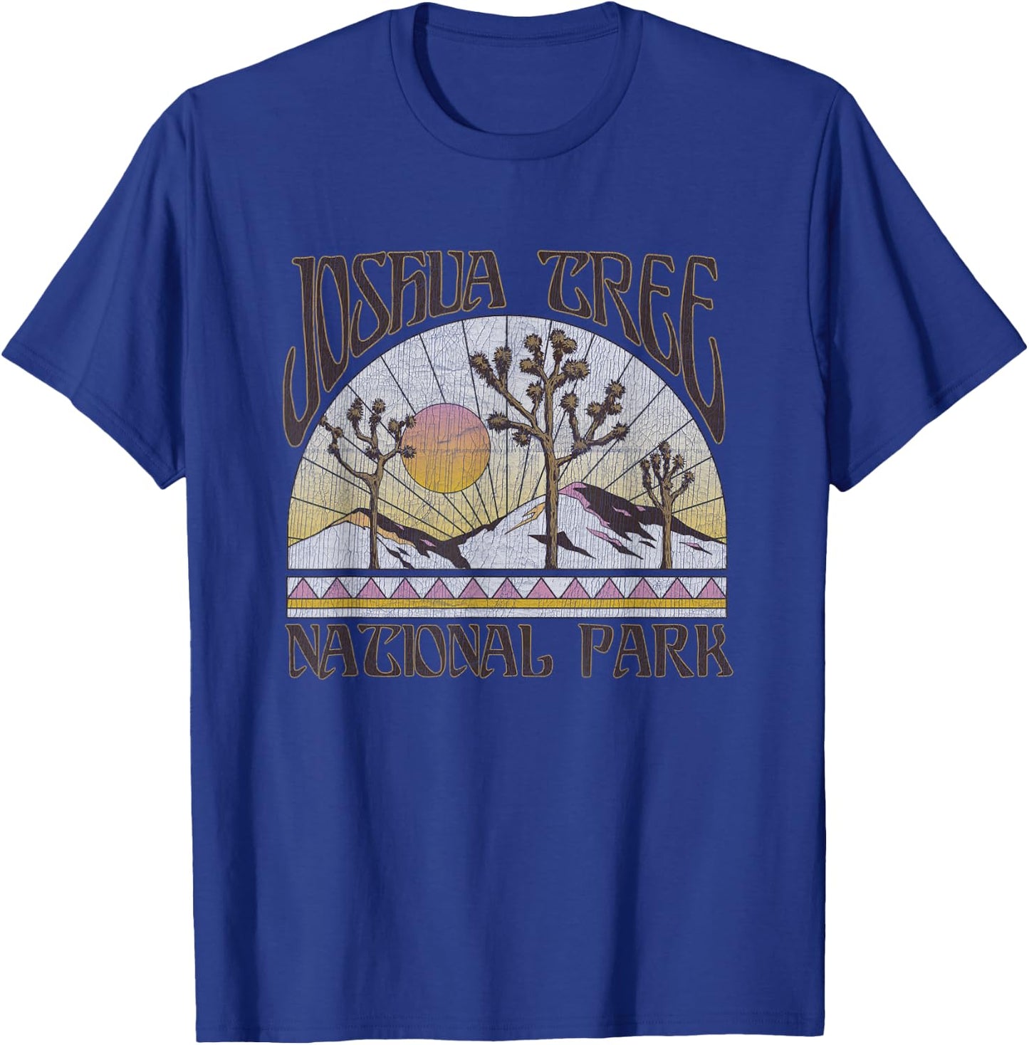 Vintage Joshua Tree National Park Retro Outdoor Camping Hike Small T-Shirt - T-Shirt | Royal