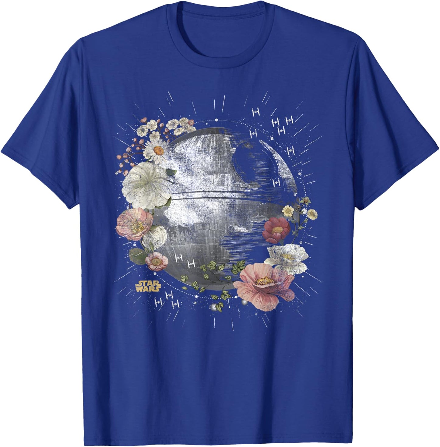 Star Wars Floral Death Star T-Shirt - T-Shirt | Royal