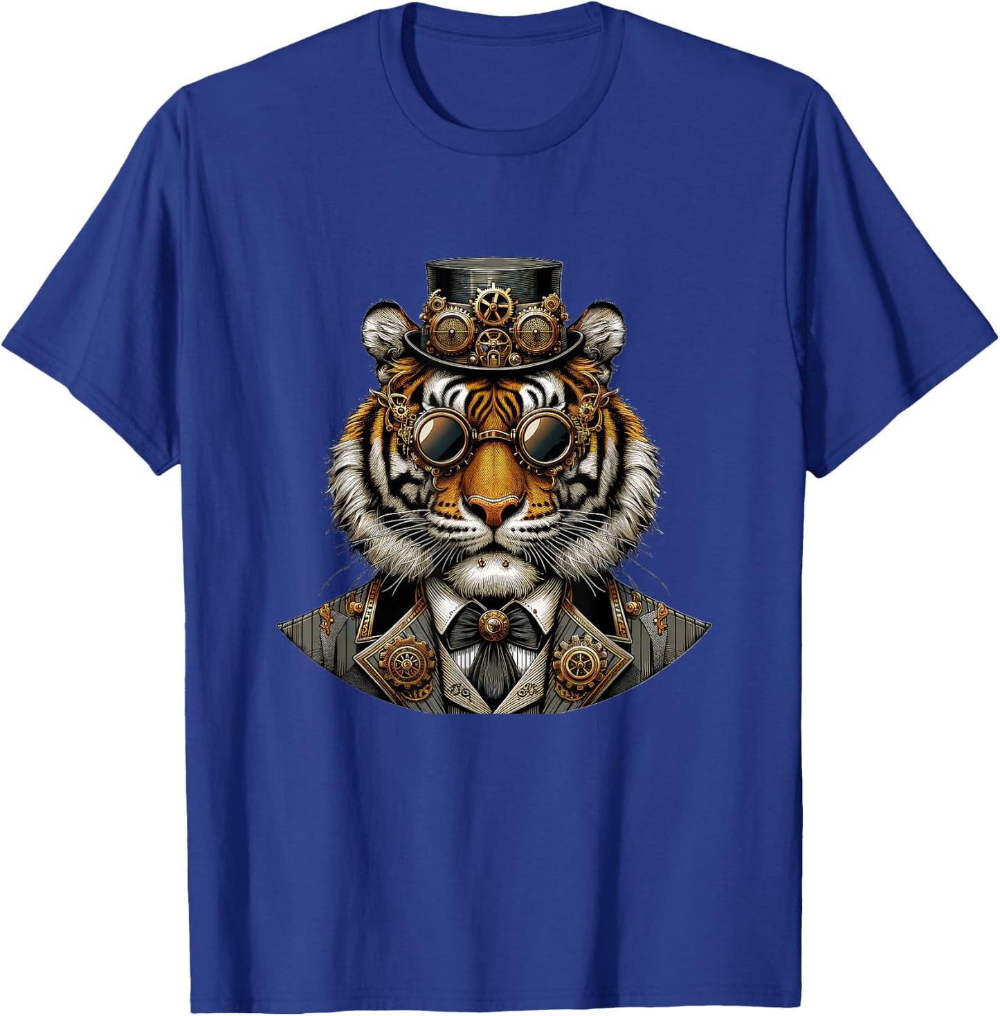 Steampunk Tiger Women Men Kids Steampunk Tiger T-Shirt - T-Shirt | Royal