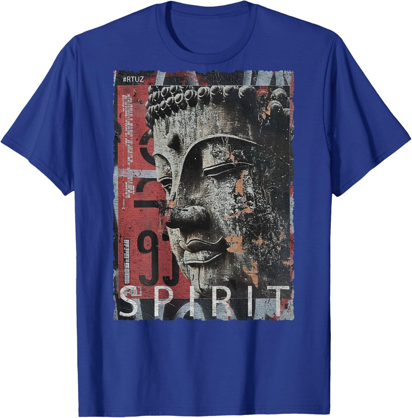 Hip Hop Retro Vintage Edgy Y2K Back Print Streetwear Buddha T-Shirt - T-Shirt | Royal