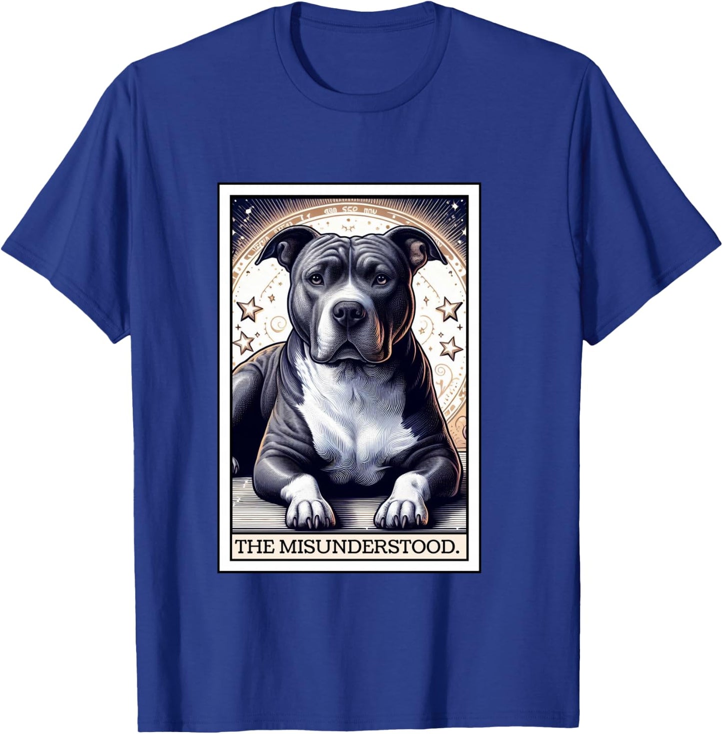 Pitbull Tarot Card Women Men Pitbull Lover Pittie Dog Mom T-Shirt - T-Shirt | Royal
