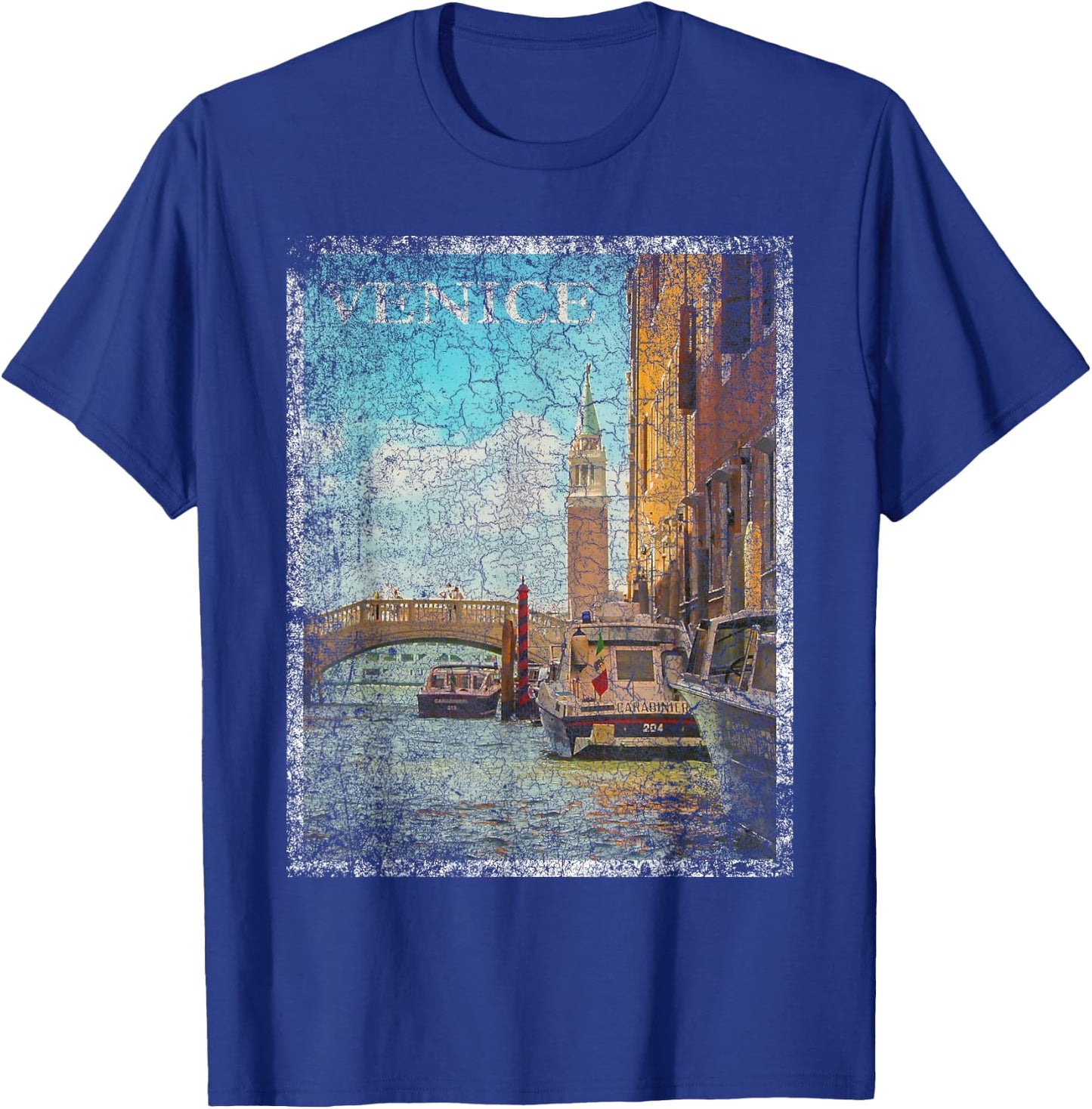 Venice Italy Vacation Vintage Retro Travel Holiday Gift T-Shirt - T-Shirt | Royal