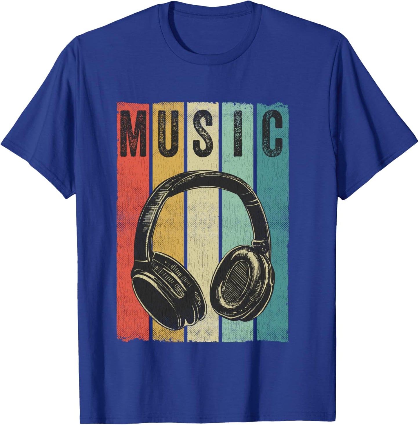 Electronic Music Lover DJ Gift Vintage Retro Headphones T-Shirt - T-Shirt | Royal