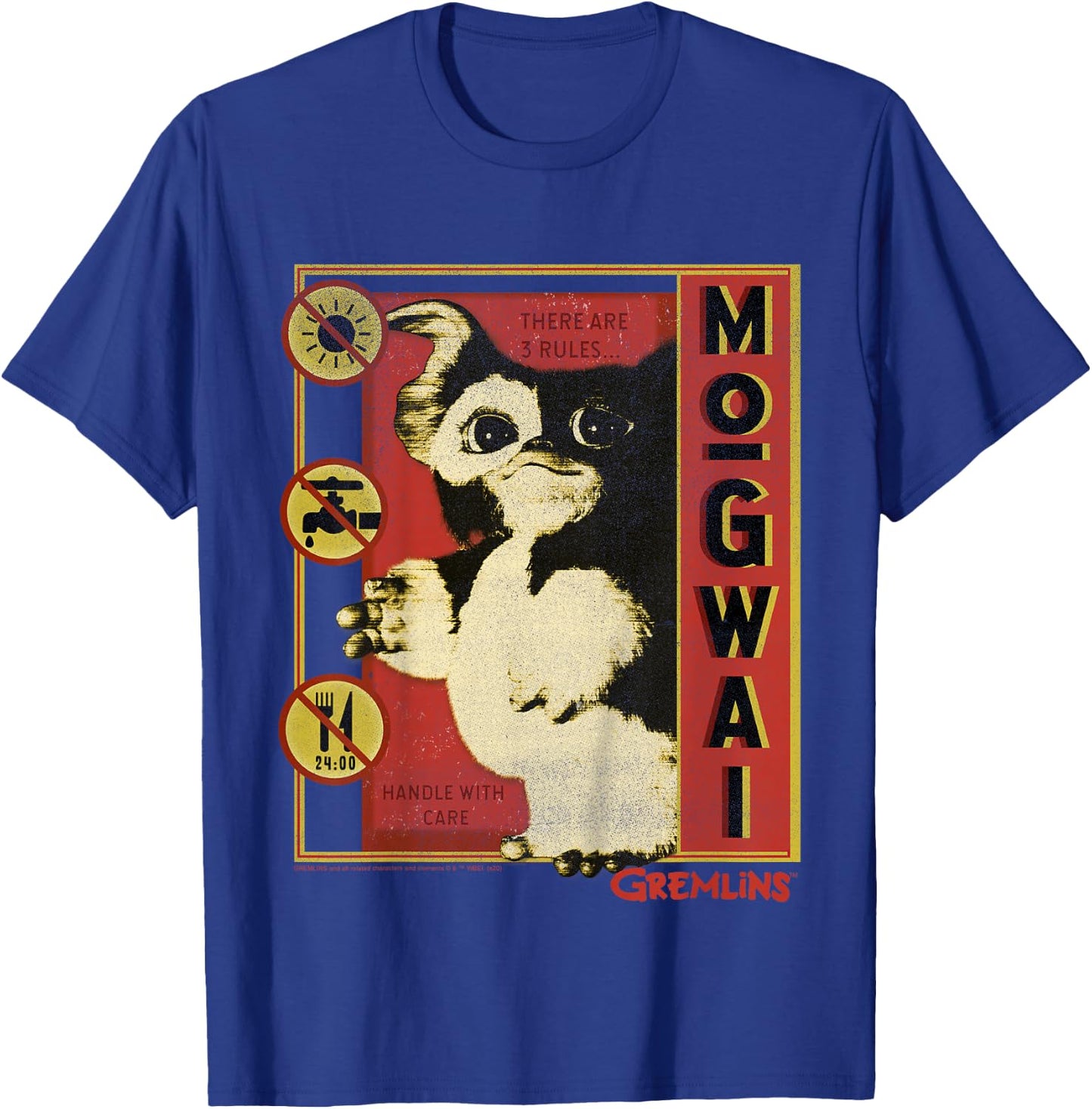 Kids Gremlins Mogwai Three Rules Poster T-Shirt - T-Shirt | Royal