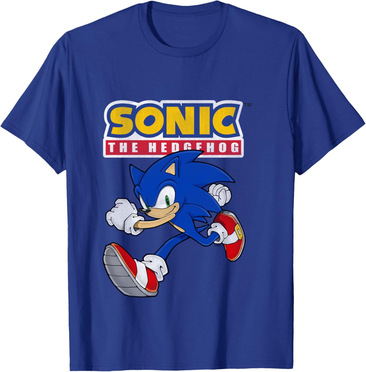 Sonic The Hedgehog Running Sonic Cool Portrait Vintage T-Shirt - T-Shirt | Royal