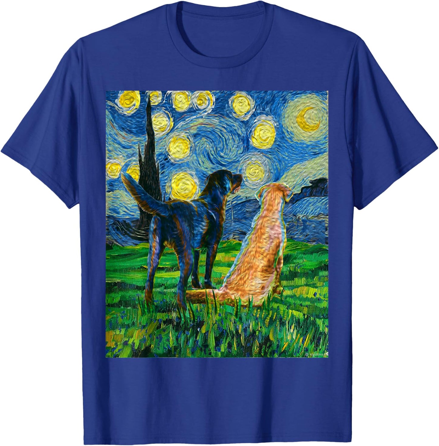 Gift Labrador Retriever Owner Dog Lover Art Van Gogh Women T-Shirt - T-Shirt | Royal