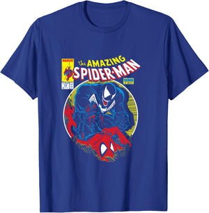 Marvel Spider-Man VS Venom Bloody Battle Comic Cover T-Shirt - T-Shirt | Royal