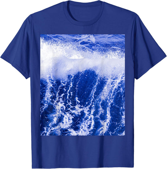 Blue Ocean Wave - Blue foaming clear water T-Shirt - T-Shirt | Royal