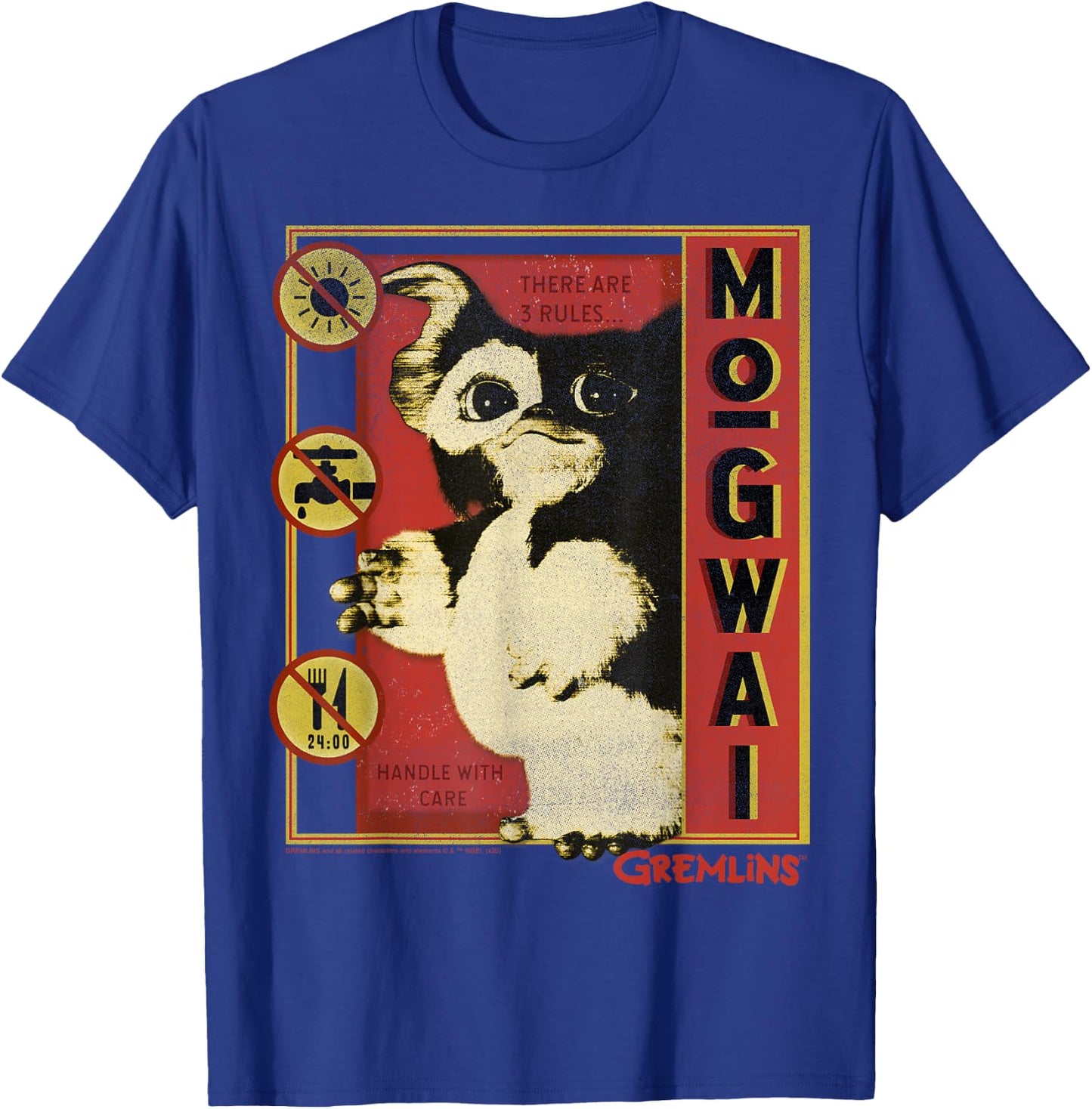 Gremlins Mogwai Three Rules Poster Small T-Shirt - T-Shirt | Royal