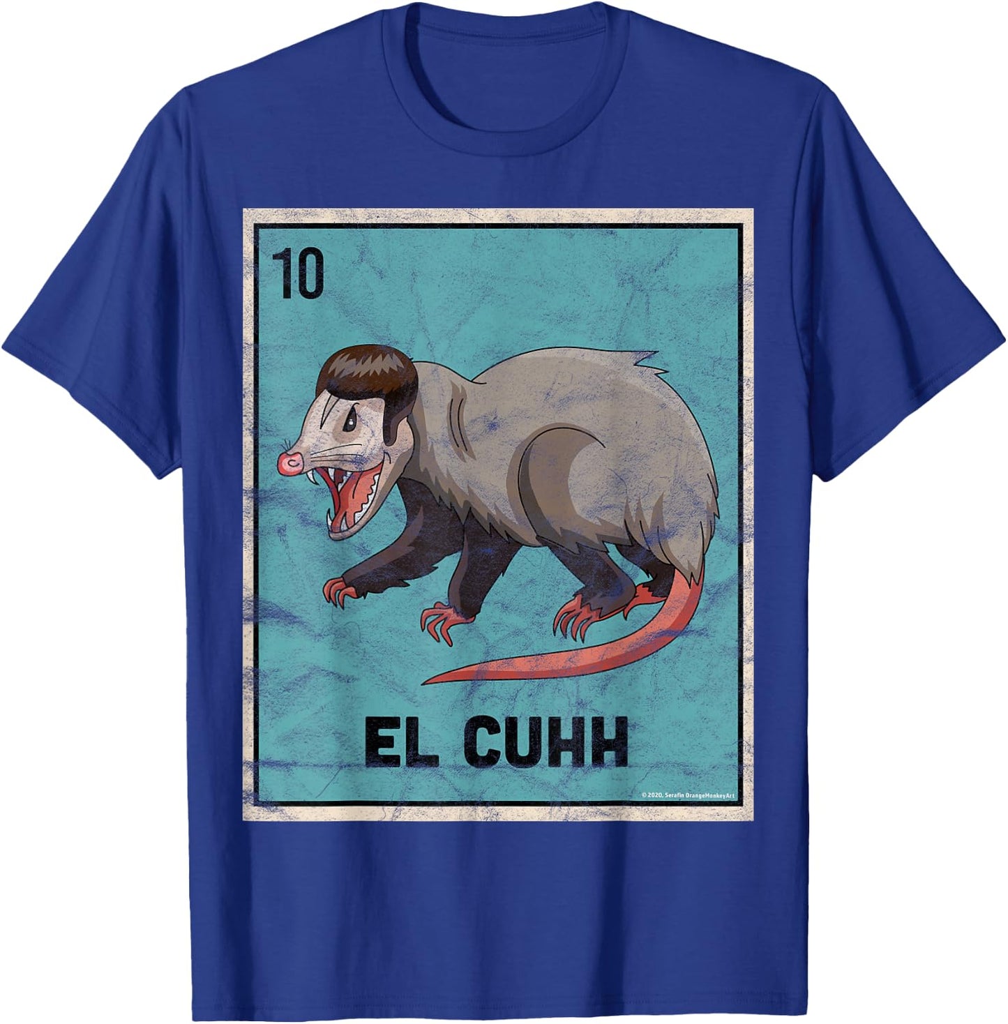 El Cuhh Takuache Cuh Opossum Funny Mexican Playing Card T-Shirt - T-Shirt | Royal