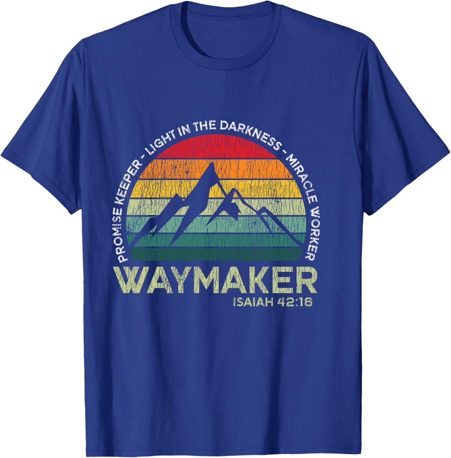 Vintage Waymaker Promise Keeper Miracle Worker Christian T-Shirt - T-Shirt | Royal