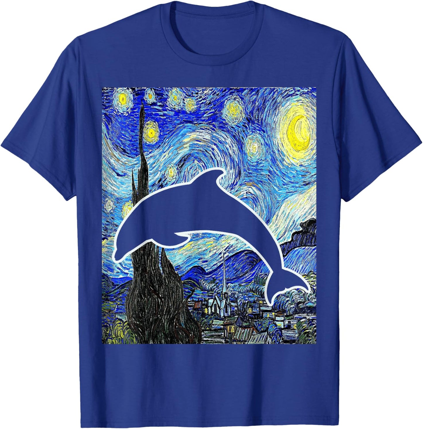 Dolphin Starry Night Dolphin Lover Cetology T-Shirt - T-Shirt | Royal