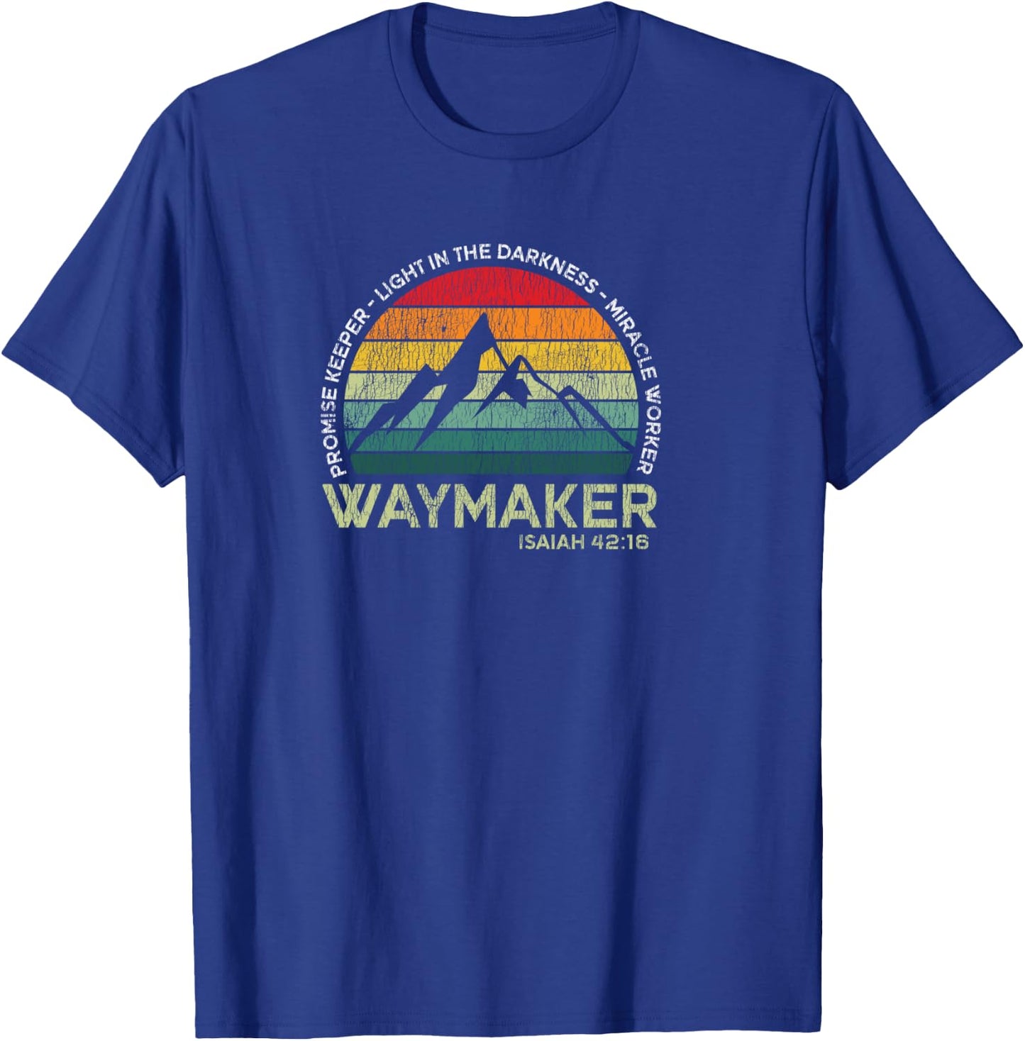 Vintage Waymaker Promise Keeper Miracle Worker Christian T-Shirt - T-Shirt | Royal