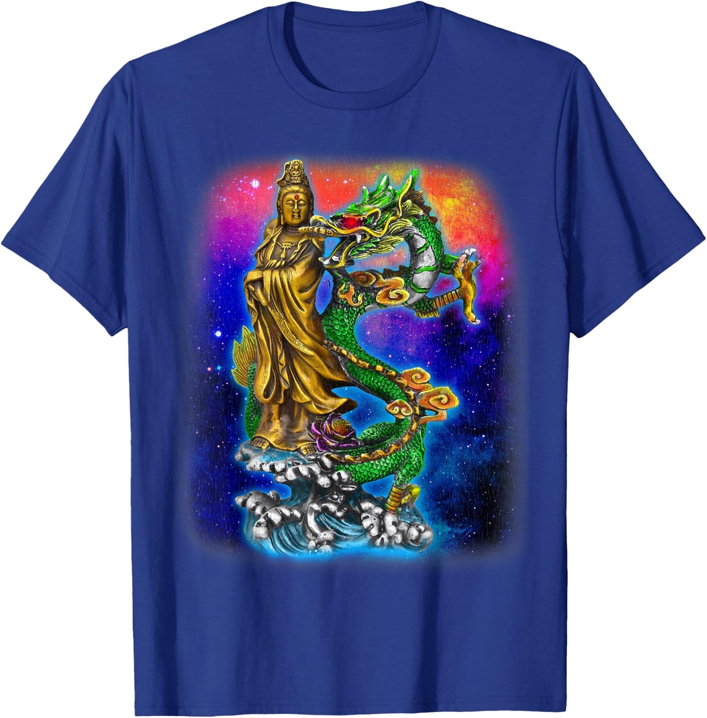 Guan Yin Guanyin Chinese Buddha Goddess Dragon T-Shirt - T-Shirt | Royal