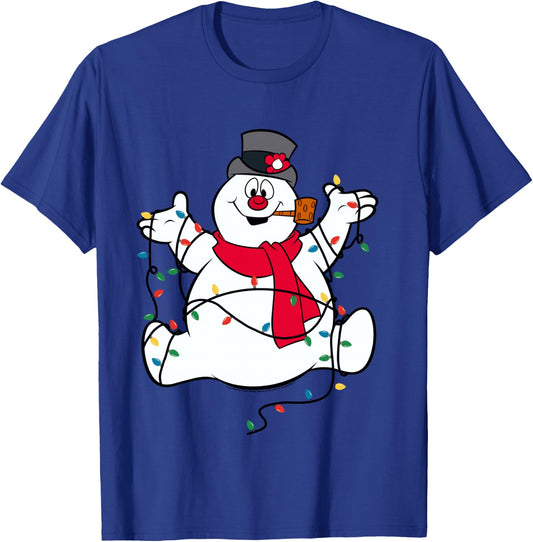 Frosty The Snowman Christmas Lights Portrait T-Shirt - T-Shirt | Royal