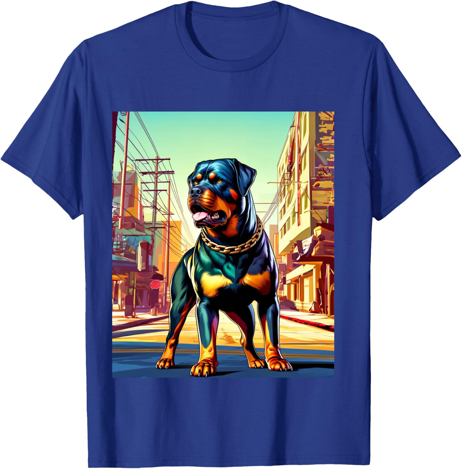GTA Rottweiler Style T-Shirt - T-Shirt | Royal