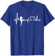 Funny Kickboxing Coach & Players Gift | Kickboxing Heartbeat T-Shirt - T-Shirt | Royal