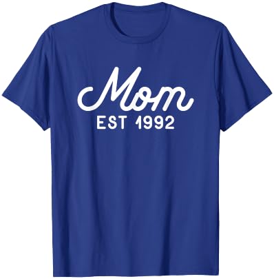 Mom Established 1992 Mothers Day T-Shirt - T-Shirt | Royal