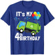 It's My 4th Birthday Garbage Truck 4 Birthday Boy Gift T-Shirt - T-Shirt | Royal