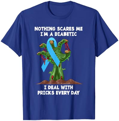 Funny T1D Diabetic Type 1 Diabetes Awareness Halloween T-Shirt - T-Shirt | Royal