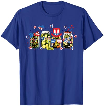 4th of July Canned Pickles Coquette Bows American Flag T-Shirt - T-Shirt | Royal