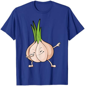 Cute Garlic Design Women Plant Food Garlic Lover T-Shirt - T-Shirt | Royal