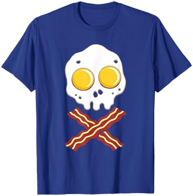 Fried Egg with Bacon - Skull Bone - Food T-Shirt - T-Shirt | Royal