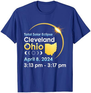 Totality Solar Eclipse In Cleveland Ohio On April 08 2024 T-Shirt - T-Shirt | Royal