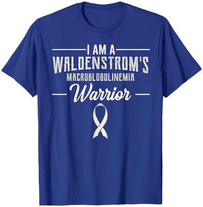 WM Awareness Warrior Apparel Waldenstrom's Macroglobulinemia Warrior -Adult Black Small T-Shirt - T-Shirt | Royal