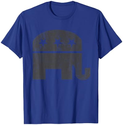 Gray Republican Elephant | Conservative | Distressed Grunge T-Shirt - T-Shirt | Royal