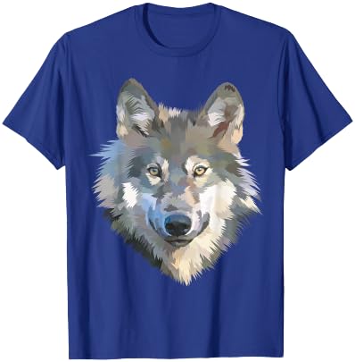 Realistic white wolf realistic animal print with T-Shirt - T-Shirt | Royal