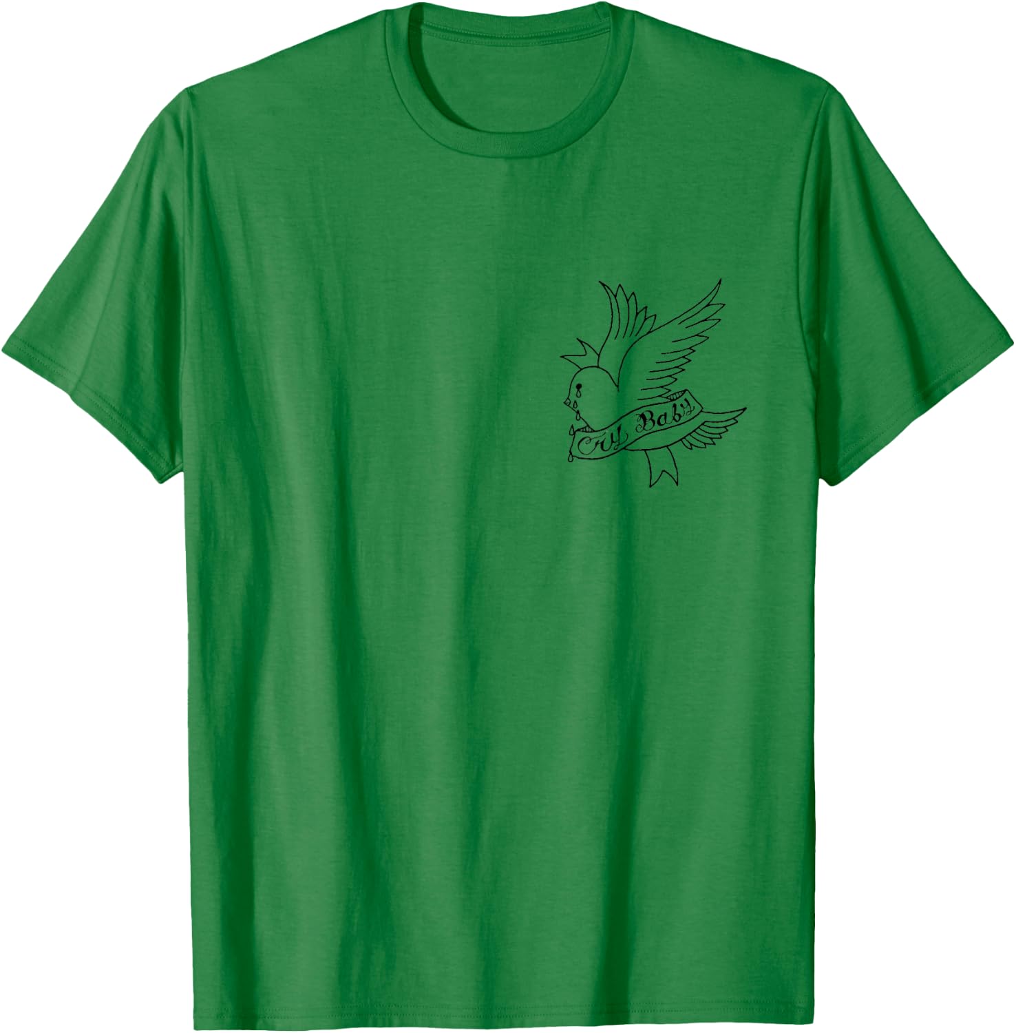 Cry Baby Aesthetic Tattoo Crybaby Bird T-Shirt - T-Shirt | Irish Green
