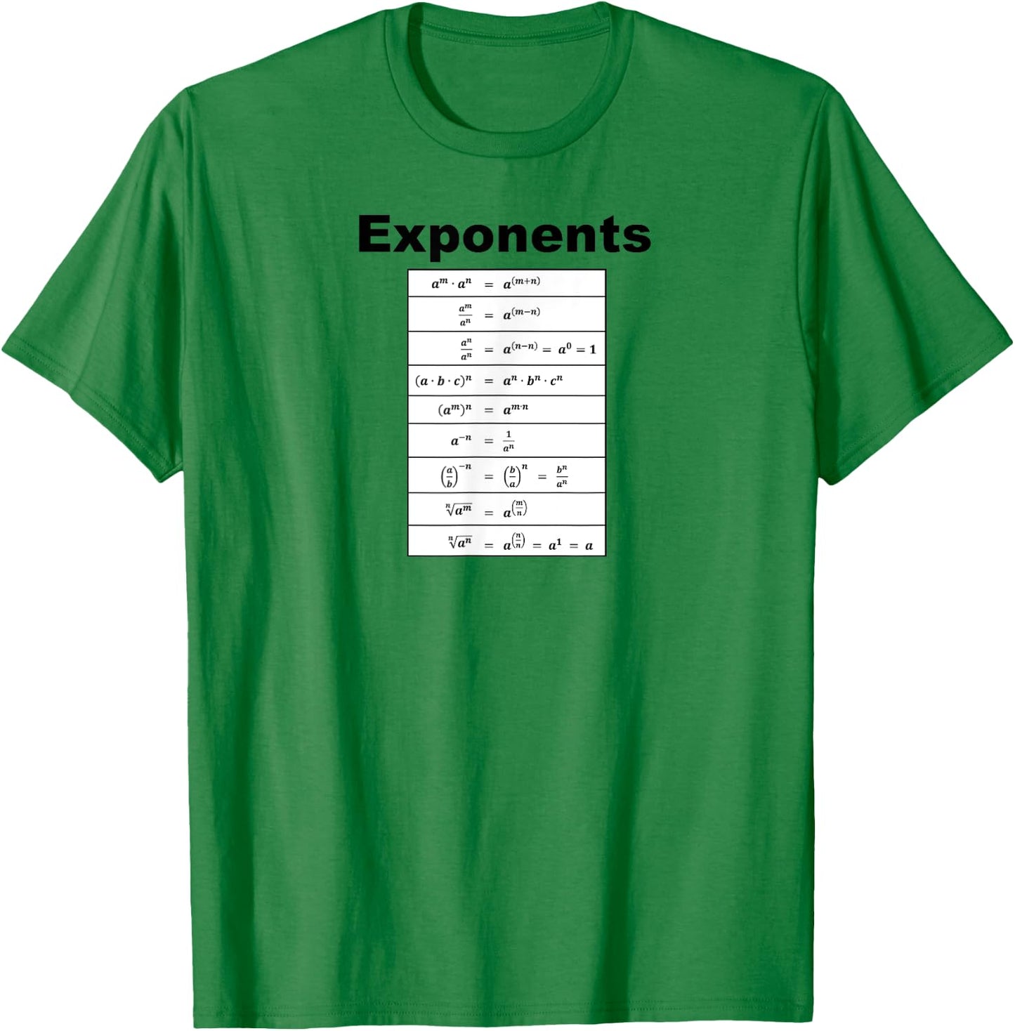 Kathryn Paulk Educational Math Algebra Exponents T-Shirt - T-Shirt | Irish Green