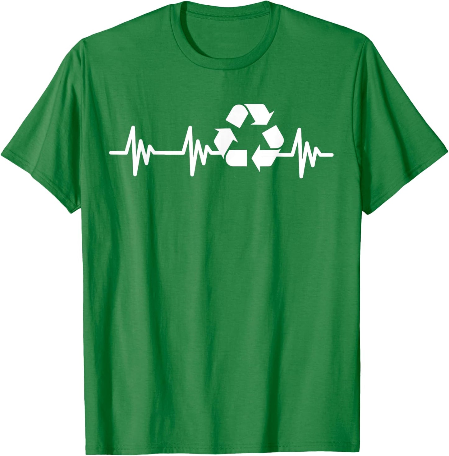 Earth Day Heartbeat Recycling Recycle Women Kids T-Shirt - T-Shirt | Irish Green