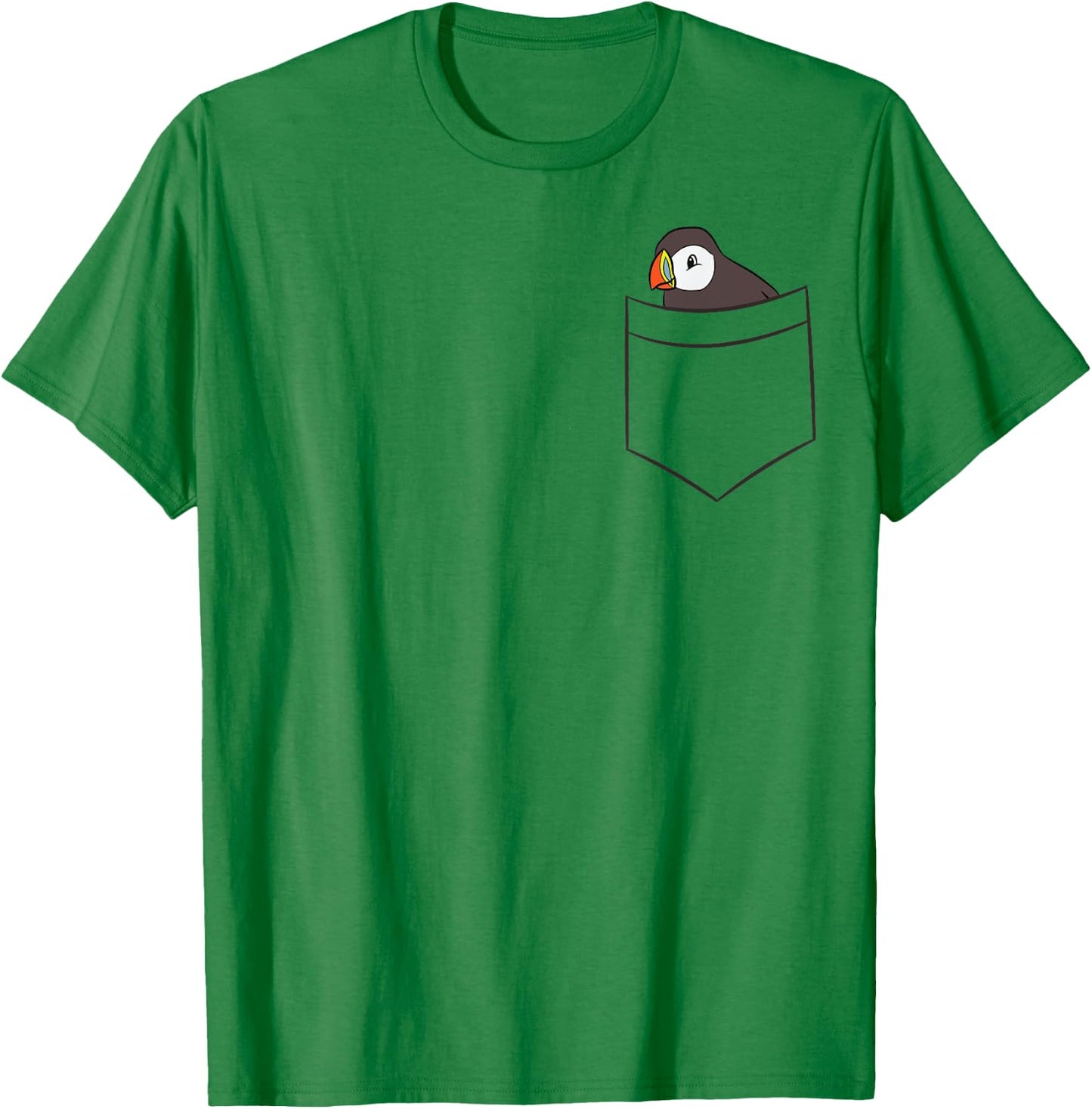 Puffin In The Pocket Seabird Iceland Pocket Puffin T-Shirt - T-Shirt | Irish Green