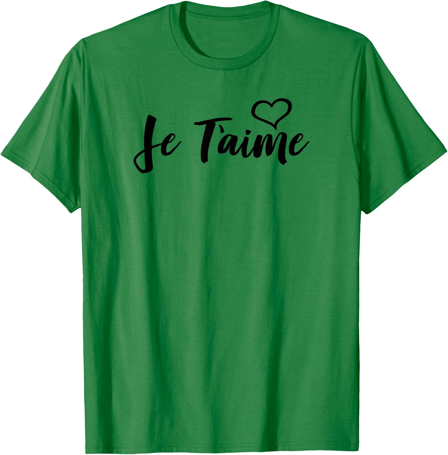 Je T'aime Heart French T-Shirt - T-Shirt | Irish Green