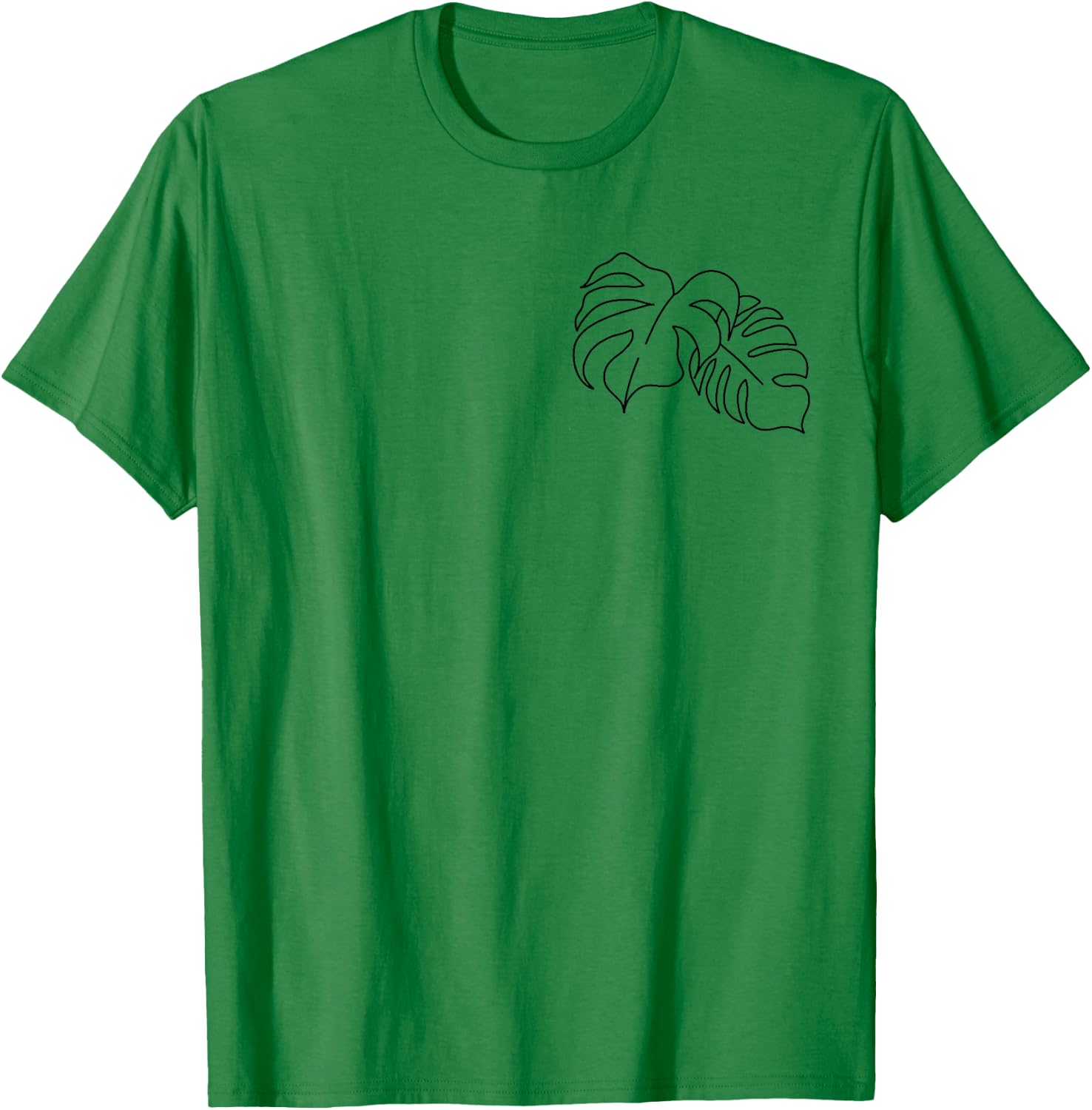 Plant Dad Plant Mom, Minimalist Monstera Deliciosa Line Art T-Shirt - T-Shirt | Irish Green