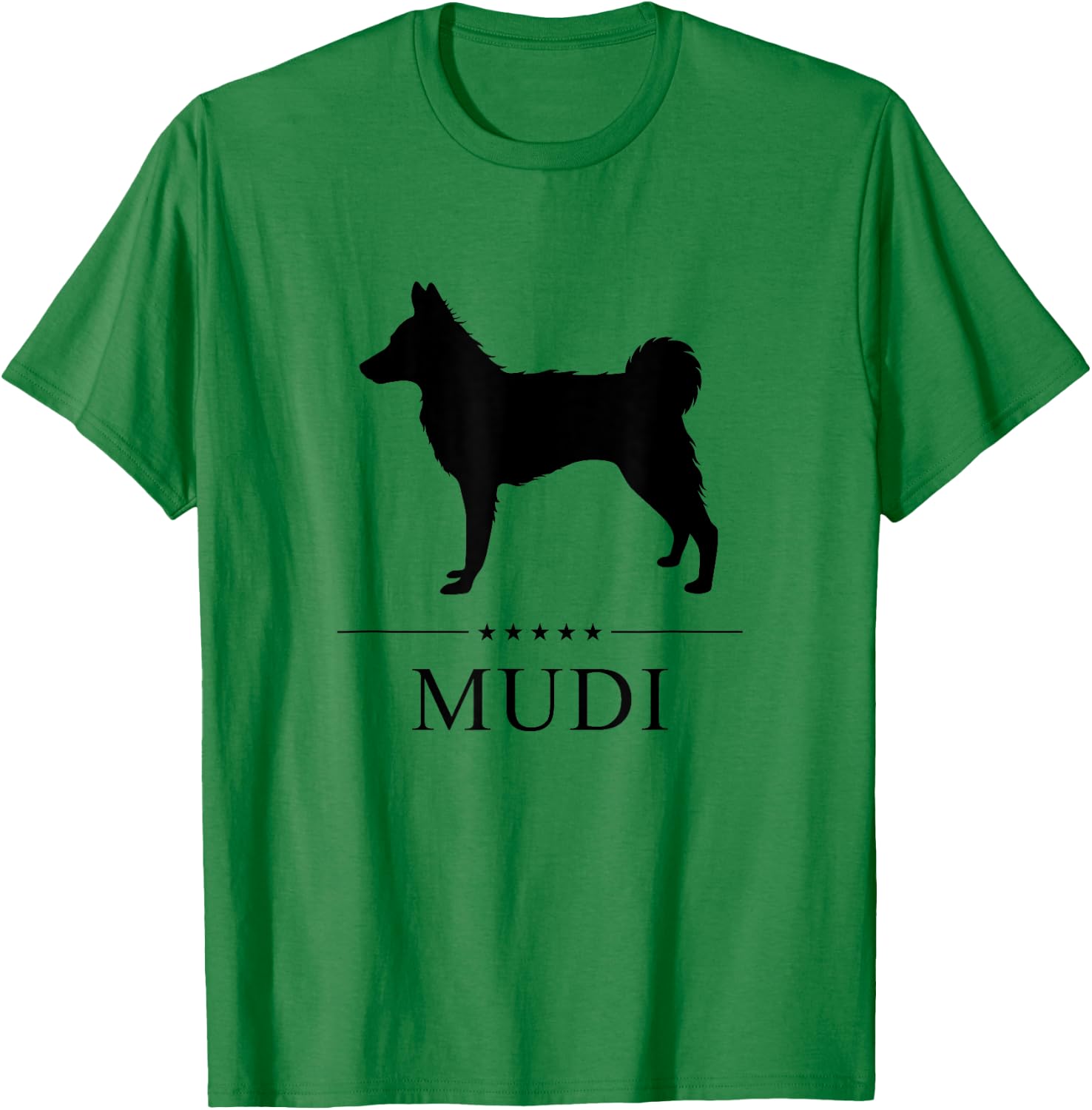 Mudi Dog Black Silhouette T-Shirt - T-Shirt | Irish Green