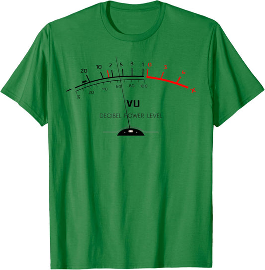 Retro VU Meter Sound Level Studio Hi-Fi Vintage Stereo Music T-Shirt - T-Shirt | Irish Green